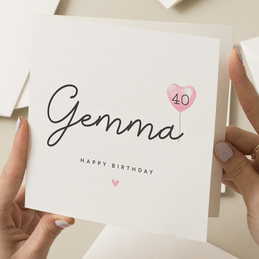 Personalised 40th Birthday Card For Mum, Happy Fortieth Birthday Card, Wife 40th Birthday Card, 40th Birthday Gift For Sister, Friend