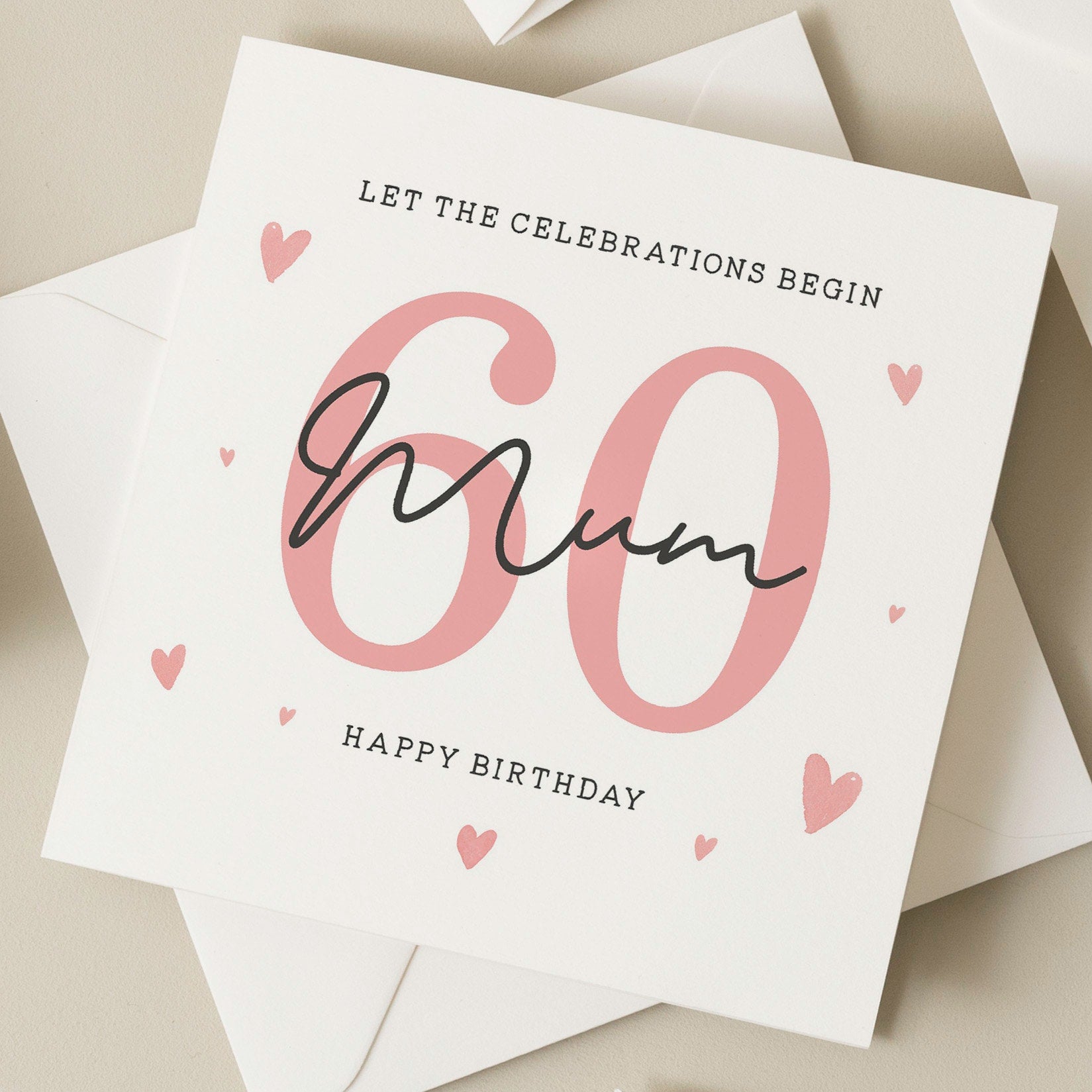 Birthday Mum Card, 60th Birthday Card For Mum, Sixtieth Birthday Mum Card, Happy Birthday Mum, 60th Birthday Gift, Mother, Mum