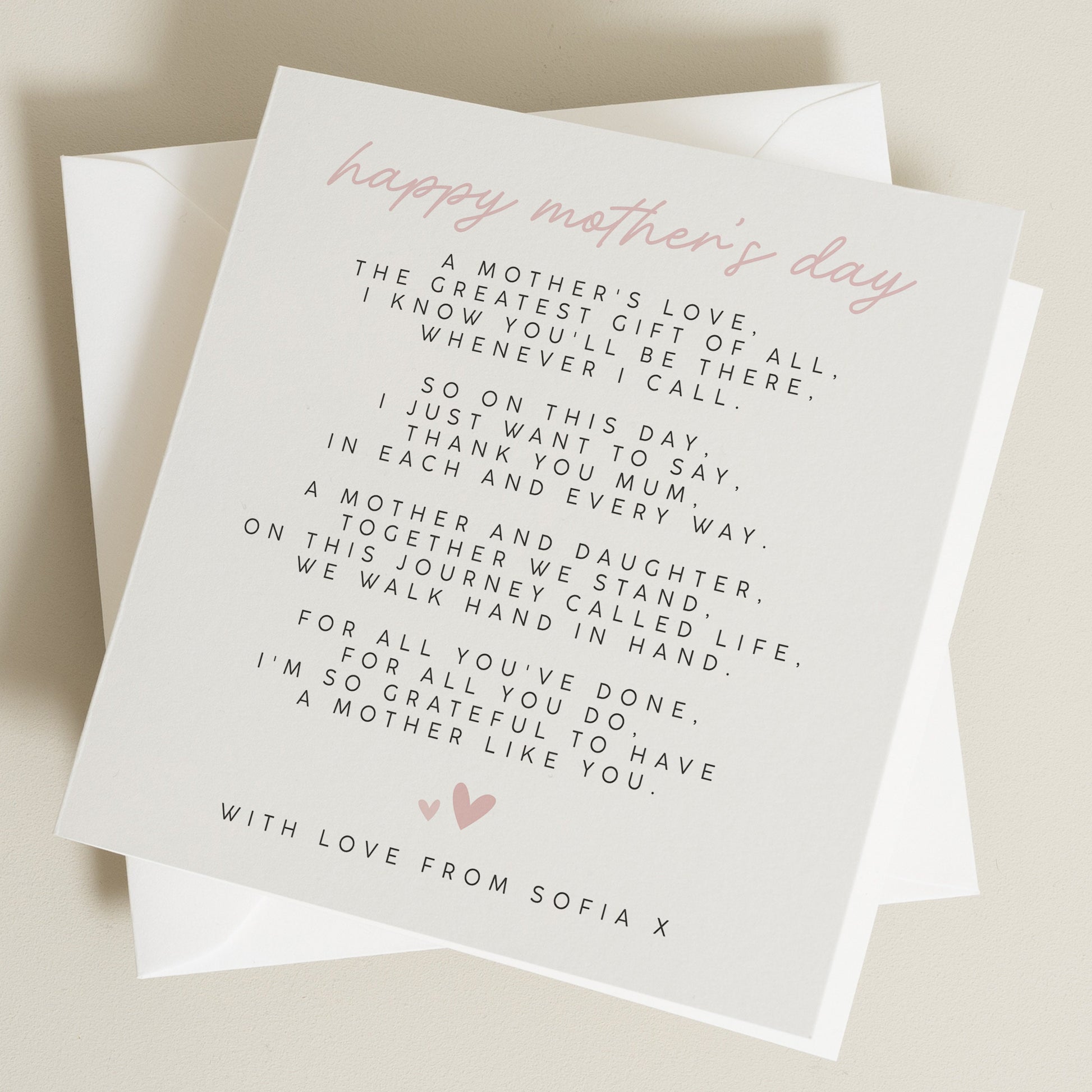 Poem Mothers Day Card For Mum, Personalised Mother&#39;s Day Poem Card, Happy Mothers Day Card, Personalised Mothers Day Gift