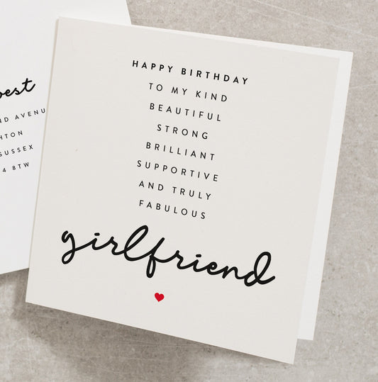 Girlfriend Birthday Card, Special Girlfriend Birthday Cards, Birthday Card Girlfriend, Birthday Card For Her BC071