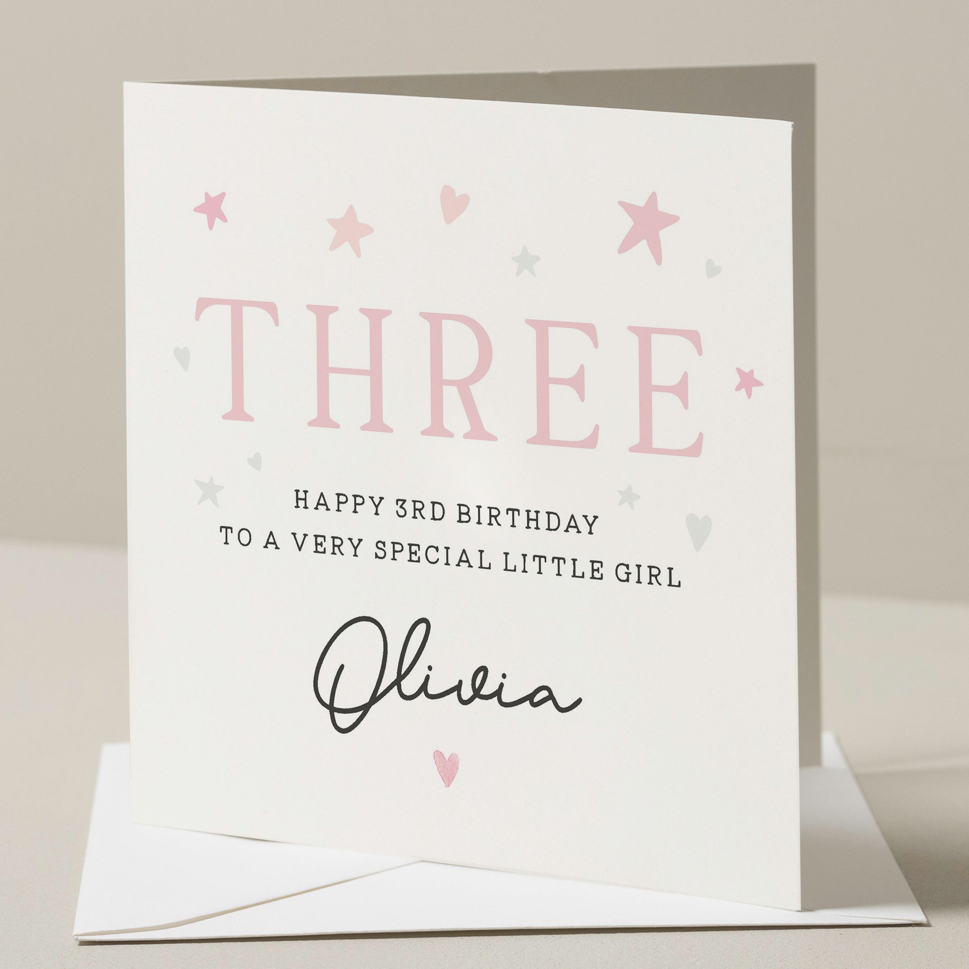 Personalised 3rd Birthday Card For Daughter, Niece Third Birthday Card, 3rd Birthday Card For Granddaughter, Special Girl Birthday Gift,