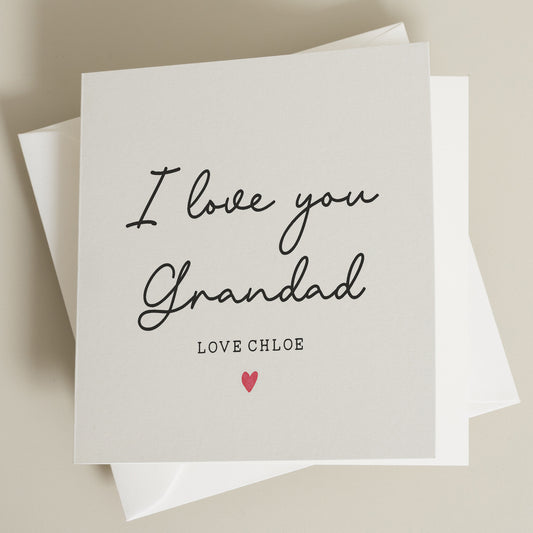 Personalised Fathers Day Card For Grandad, Simple Grandad Fathers Day Card, Grandad Fathers Day Card From Granddaughter, From Grandson