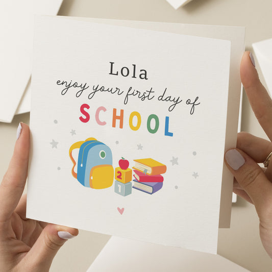 School Starter Card For Son, Daughter, New School Card, First Day of School, Back To School Card, 1st Day of Primary, Nursery, Secondary