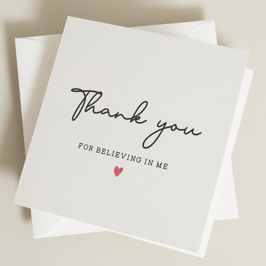 Thankyou For Believing In Me Card, Teacher Appreciation Card, Thank You Teacher Card, End Of School Gift For Teacher, End Of Term Card