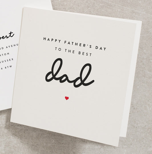 Best Dad Card, Fathers Day Card, Happy Fathers Day To The Best Dad, Daddy Fathers Day Card, Personalised Special Dad Card, Daddy Card FD003