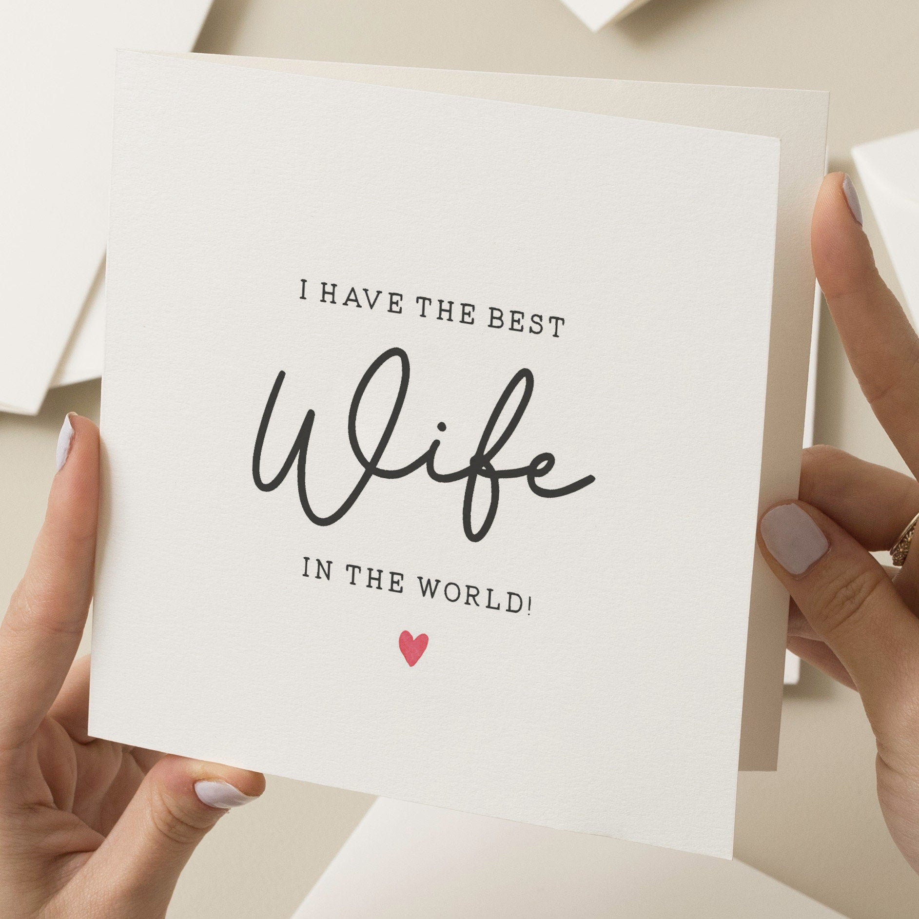 Wife Birthday Card, Birthday Card For Wife, The Best Wife Birthday Card, Birthday Gift For Her, Romantic Card For Her, Simple Card