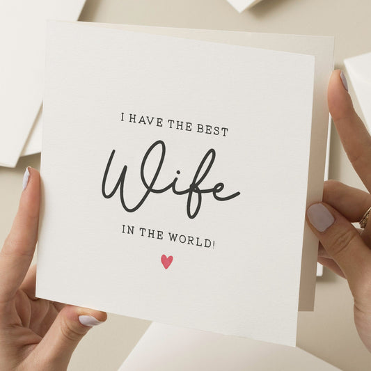 Wife Birthday Card, Birthday Card For Wife, The Best Wife Birthday Card, Birthday Gift For Her, Romantic Card For Her, Simple Card