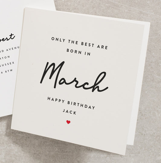 Personalised Birthday Card, March Birthday Card, Happy Birthday Card For People Born In March, Birthday Card, Funny Birthday Card BC1139