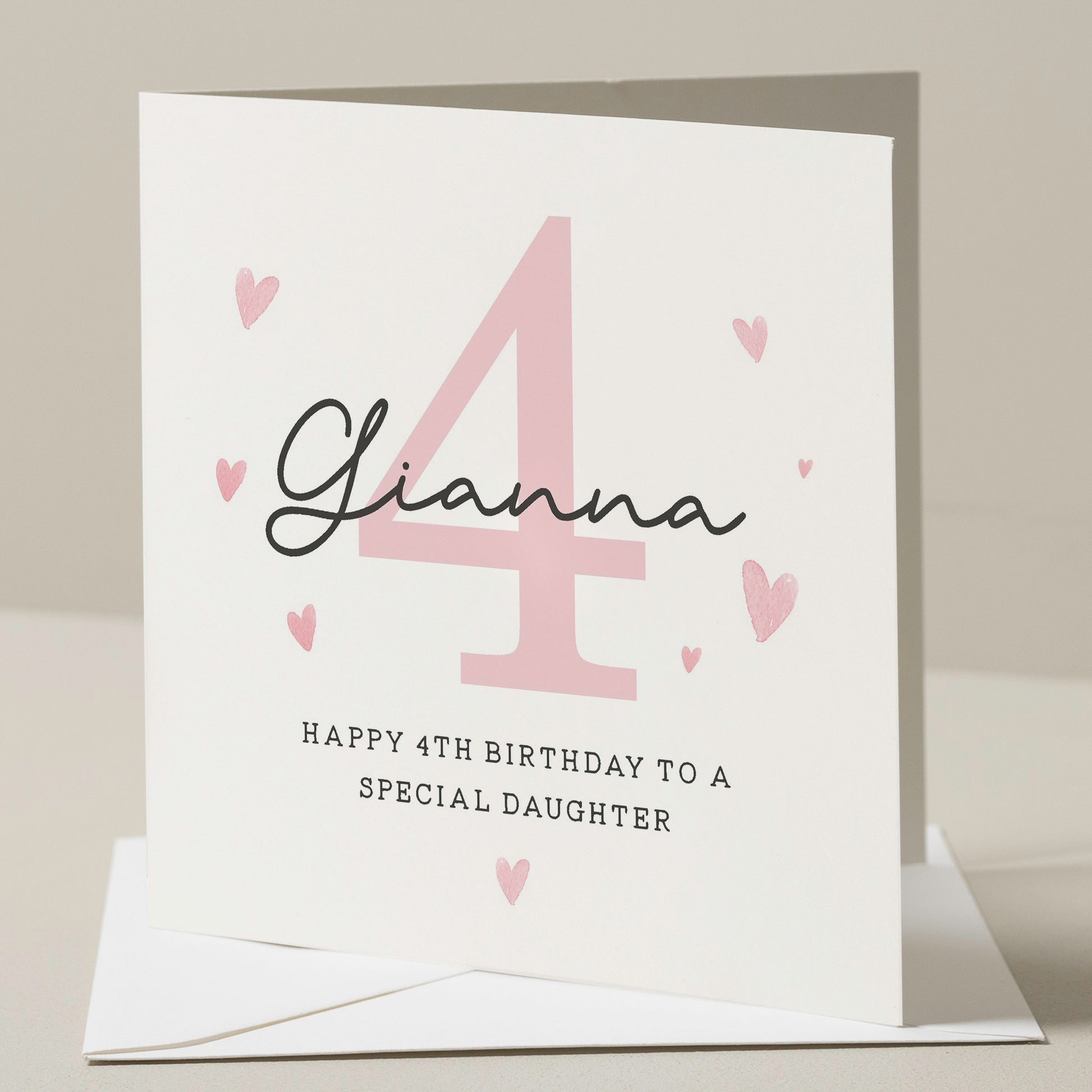 4th Birthday Card For Daughter, Daughter Fourth Birthday Card, 4th Birthday Gift, Girl Birthday Gift, Birthday Girl