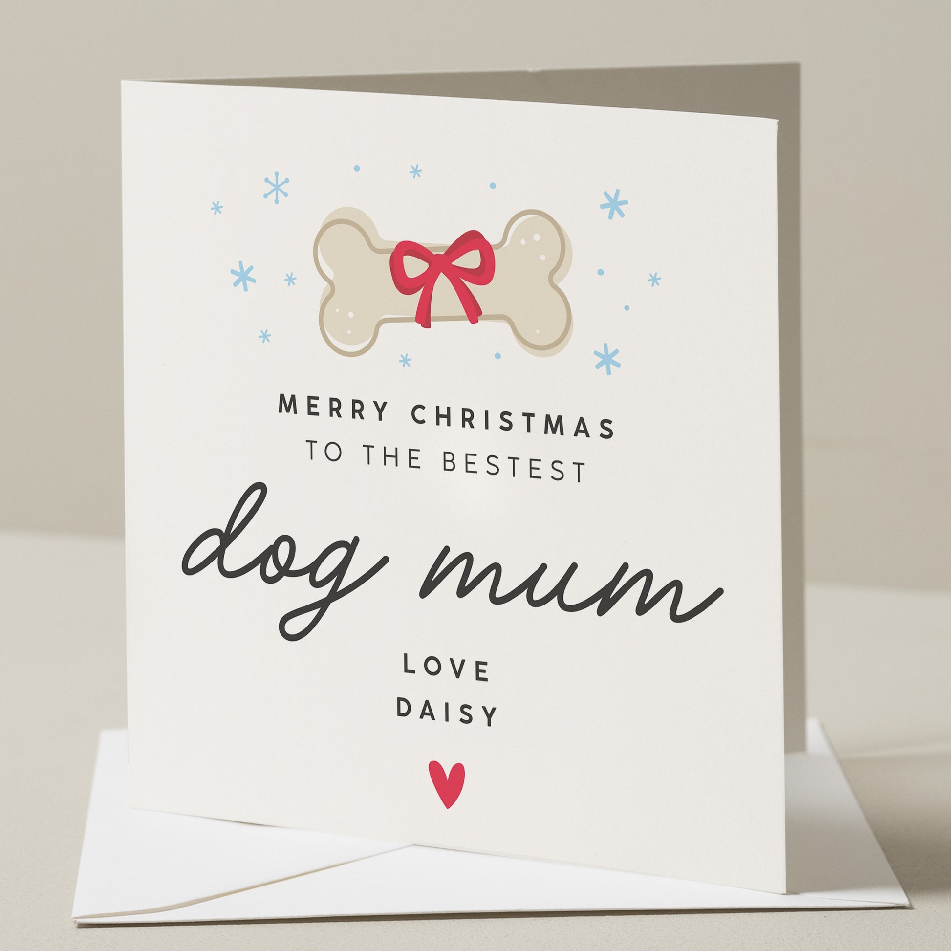 Personalised Christmas Card From The Dog, Dog Mum Christmas Card, Cute Dog Card, Merry Christmas Dog Dad Xmas Card, For Dog Parent, Pet