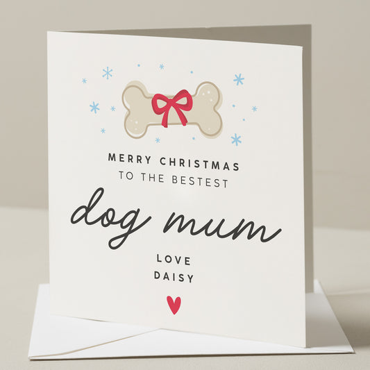 Personalised Christmas Card From The Dog, Dog Mum Christmas Card, Cute Dog Card, Merry Christmas Dog Dad Xmas Card, For Dog Parent, Pet