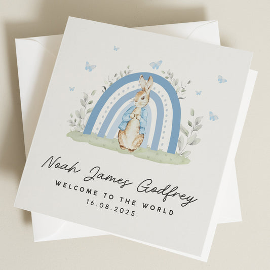 New Baby Boy Card, New Born Baby Boy Card, Welcome to the World Card, Blue Boy Baby Card, New Parents, Congratulations New Mum Card