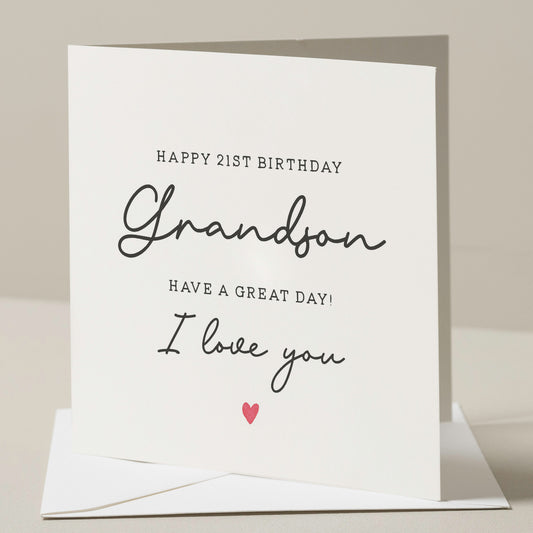 Grandson 21st Birthday Card, 21st Birthday Gift For Grandson, 21st Birthday Card For Grandson, 21st Birthday Gift For Him, Twenty First