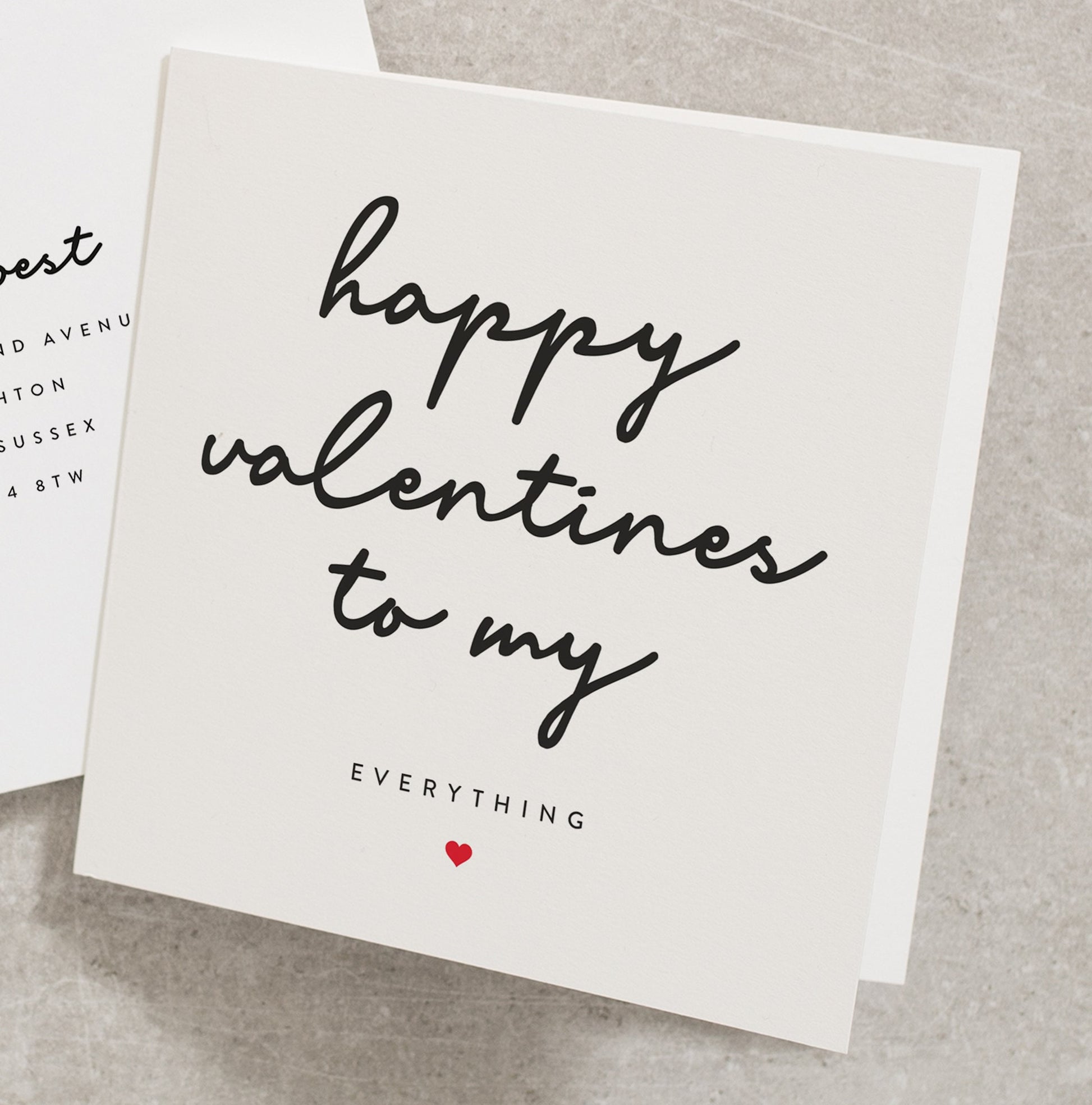 Happy Valentines to my Everything, Valentines Day Card for Her, Simple Valentines Day Card for Wife, Valentines Day Card for Fiancé VC027