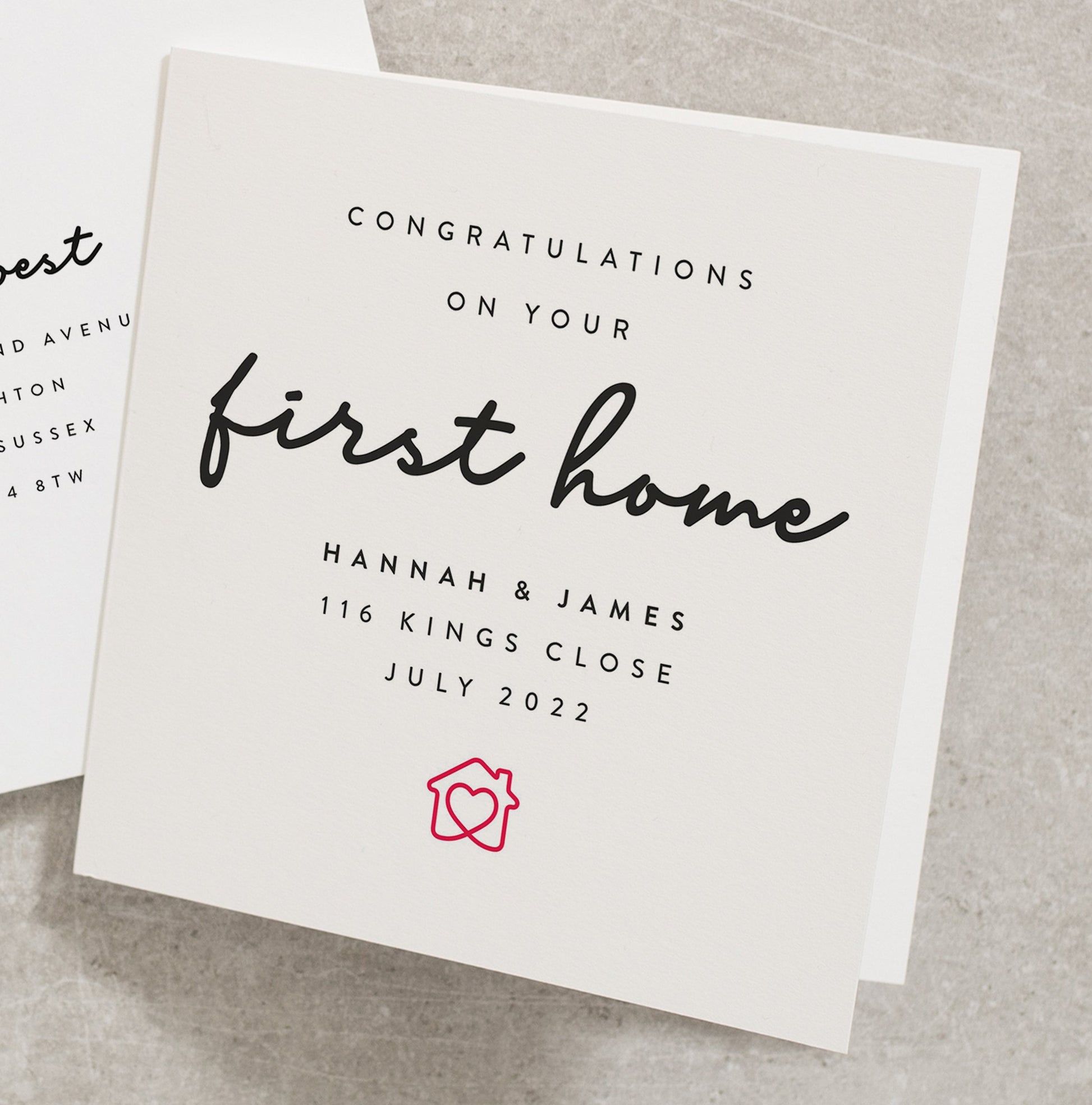 Congratulations On Your First Home Card, Personalised New Home Card, Congrats On Your New Home Card, Moving House Card, New Home Card NH006