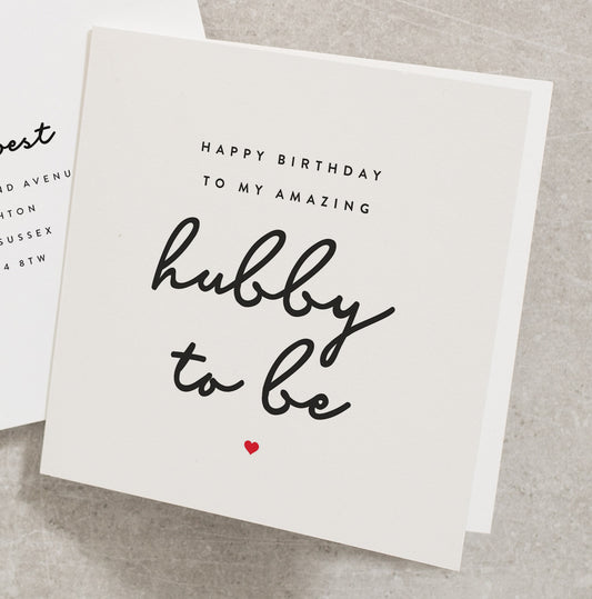 Happy Birthday For Husband To Be, Hubby To Be Birthday Card, Birthday Card For Hubby To be, Fiancé Birthday Card, Happy Birthday Card BC1087