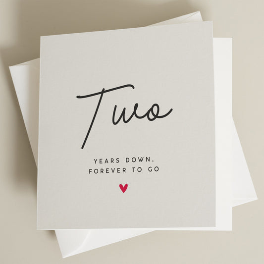 2nd Anniversary Card For Him, Forever To Go I Love You Card For Boyfriend, Husband Birthday Card, Two Years Together, Card For Partner, Wife