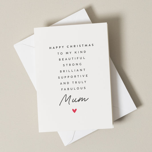 Mum Christmas Card, Christmas Card For Mum, Mum Christmas Gift, Xmas Card For Mum, Mum Xmas Gift, Simple Mum Christmas Card, Mummy, Mother