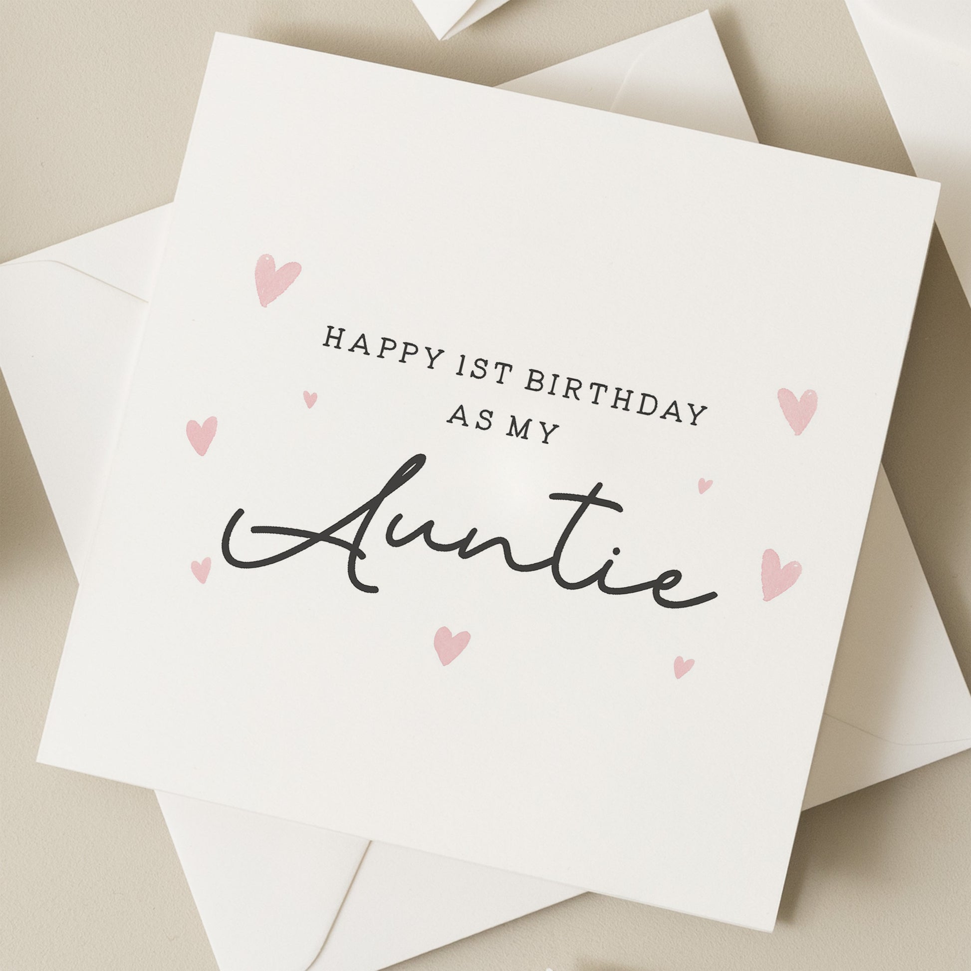 Birthday Card For Aunt, Happy First Birthday As An Auntie Card, 1st Birthday As My Aunty, Happy Birthday Auntie, Birthday Gift From Baby