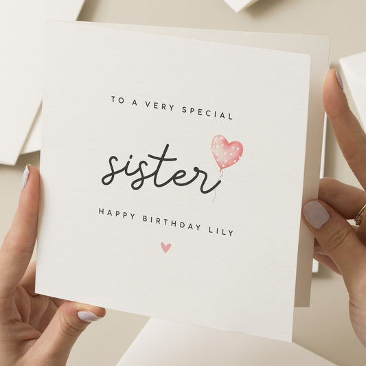 Personalised Sister Birthday Card, Sister Gift, Special Sister Birthday Card, Birthday Card For Sister, Happy Birthday Sister Card