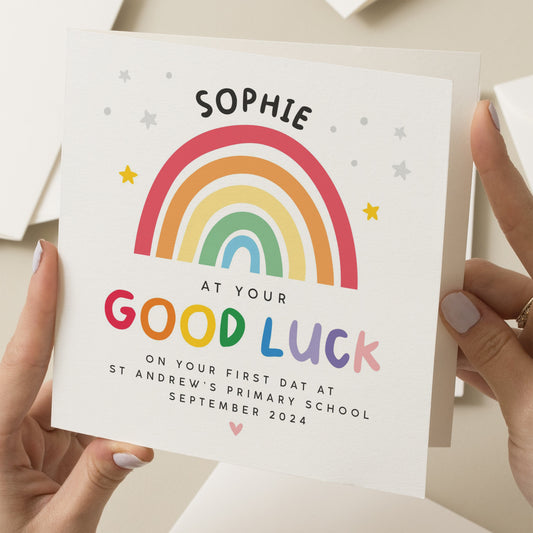 Good Luck School Card For Son, Daughter, New School Card, First Day of School, Back To School Card, 1st Day of Primary, Nursery, Secondary