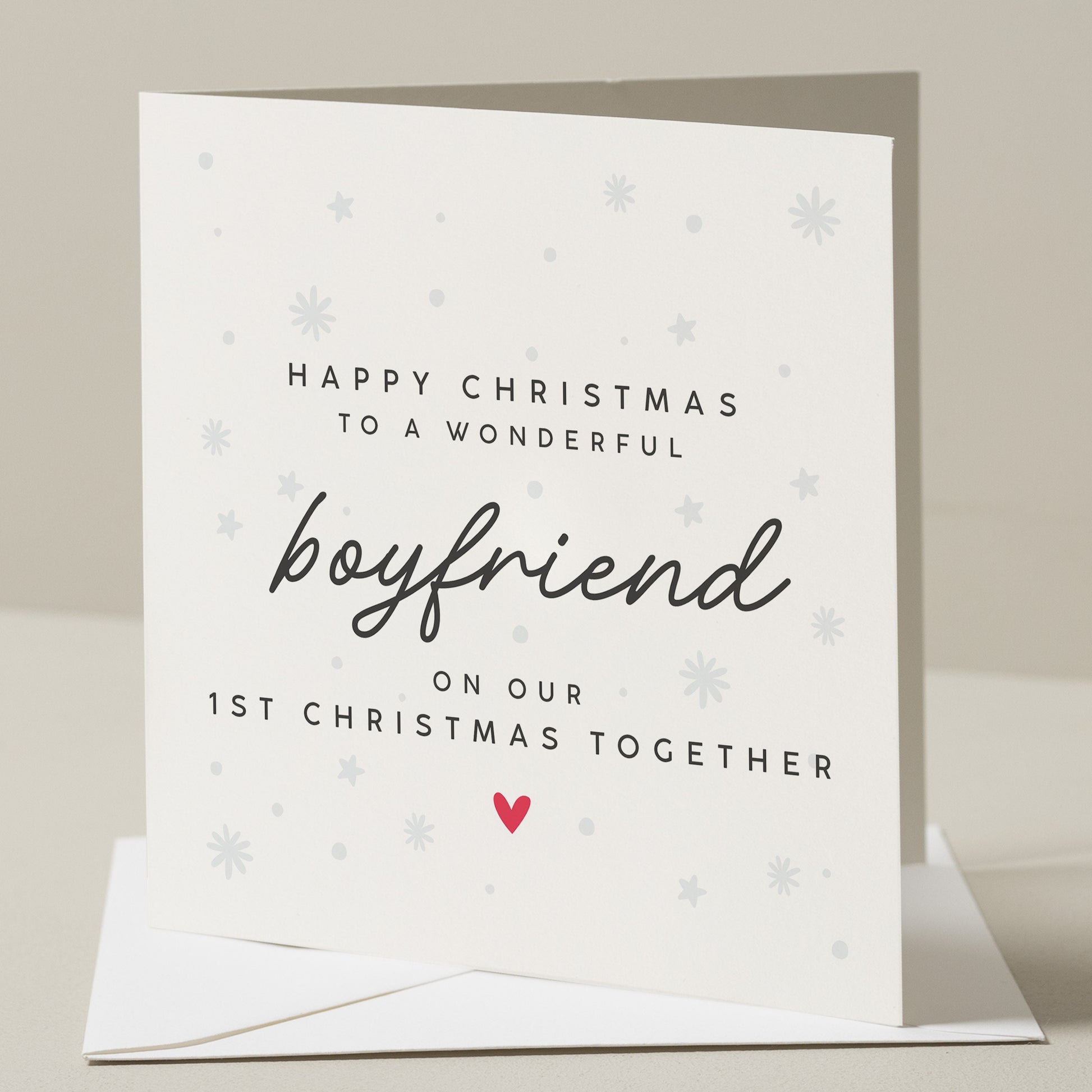 To My Boyfriend On Our First Christmas Together, Boyfriend First Christmas Card, Boyfriend 1st Christmas Card, Man Christmas Card