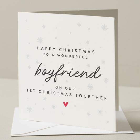 To My Boyfriend On Our First Christmas Together, Boyfriend First Christmas Card, Boyfriend 1st Christmas Card, Man Christmas Card