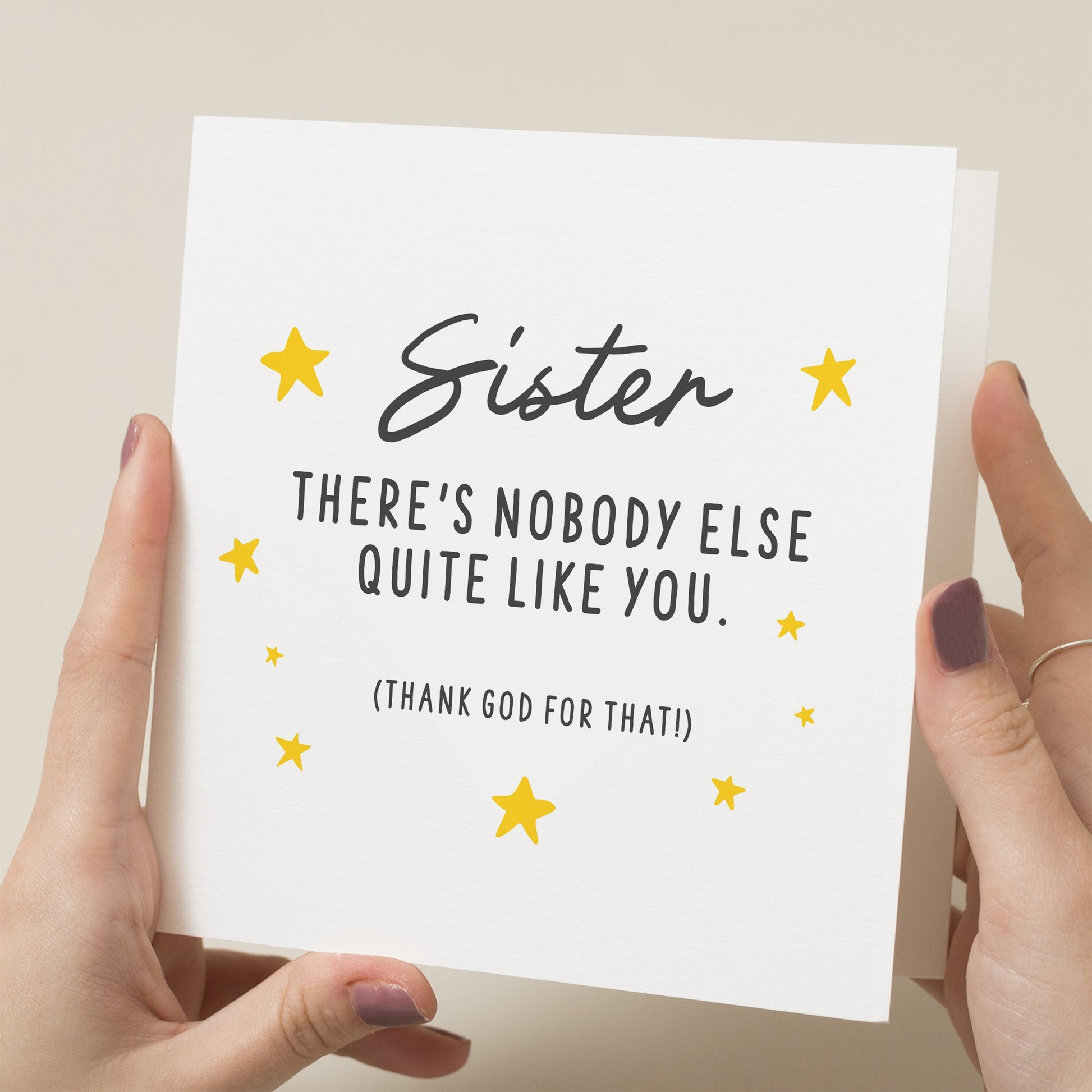 Funny Birthday Card For Sister, Best Sister Card, Only One Of You, Jokey Birthday Gift for Sister, To Her, Card For Her, From Brother