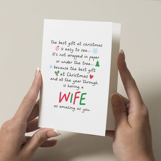 Wife Christmas Card, Christmas Card For Wife, Poem Christmas Card Wife, Wife Xmas Card, Card For Woman, Wife Gift Christmas