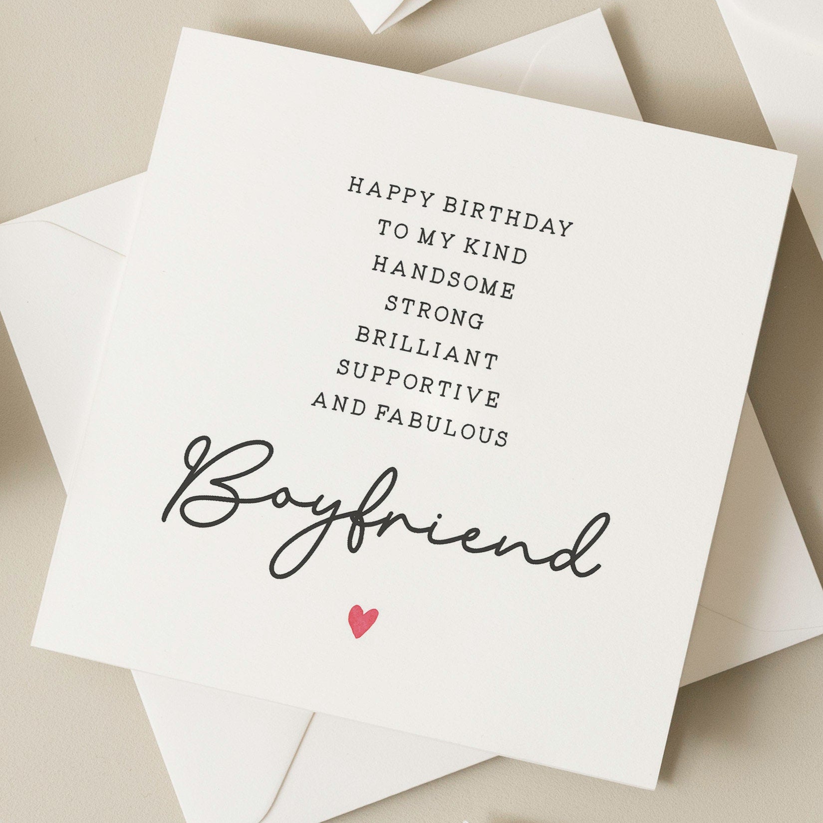 Boyfriend Poem Card, Birthday Card For Boyfriend, Gift For Boyfriend, Partner Birthday Card, Simple Card For Him, Romantic Card