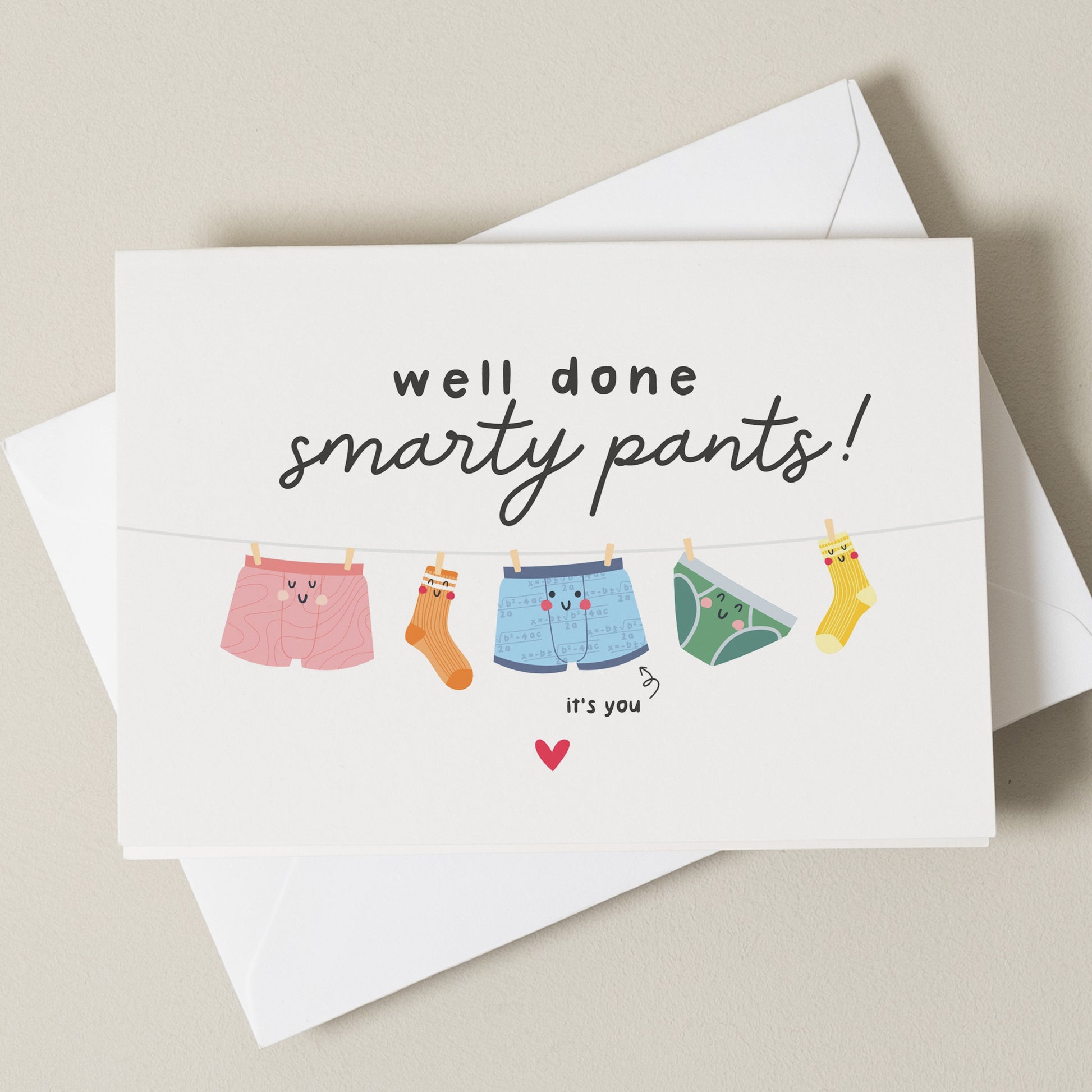 Funny Congratulations Card, Exam Card For Him, Graduation Card, School Smarty Pants, Well Done To Son Or Daughter, End Of Exams,