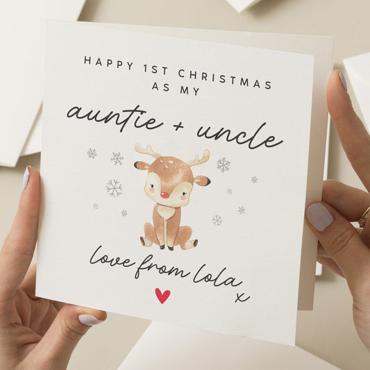 Happy First Christmas As My Auntie And Uncle, Personalised Christmas Card For Auntie and Uncle, Xmas Card, Aunt And Uncle Christmas Gift