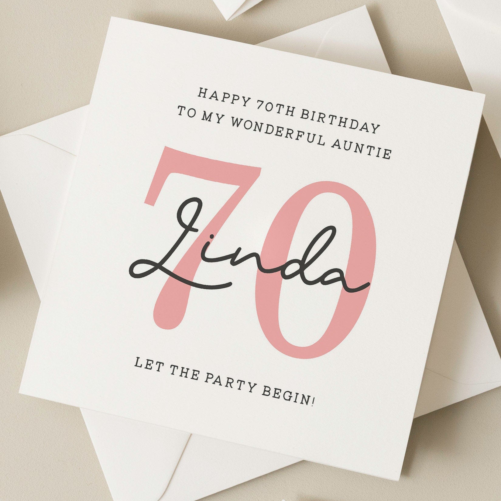 Personalised Birthday Auntie Card, Aunty 70th Birthday Gift, 70th Birthday Card For Aunt, Auntie Seventieth Birthday, Milestone Birthday