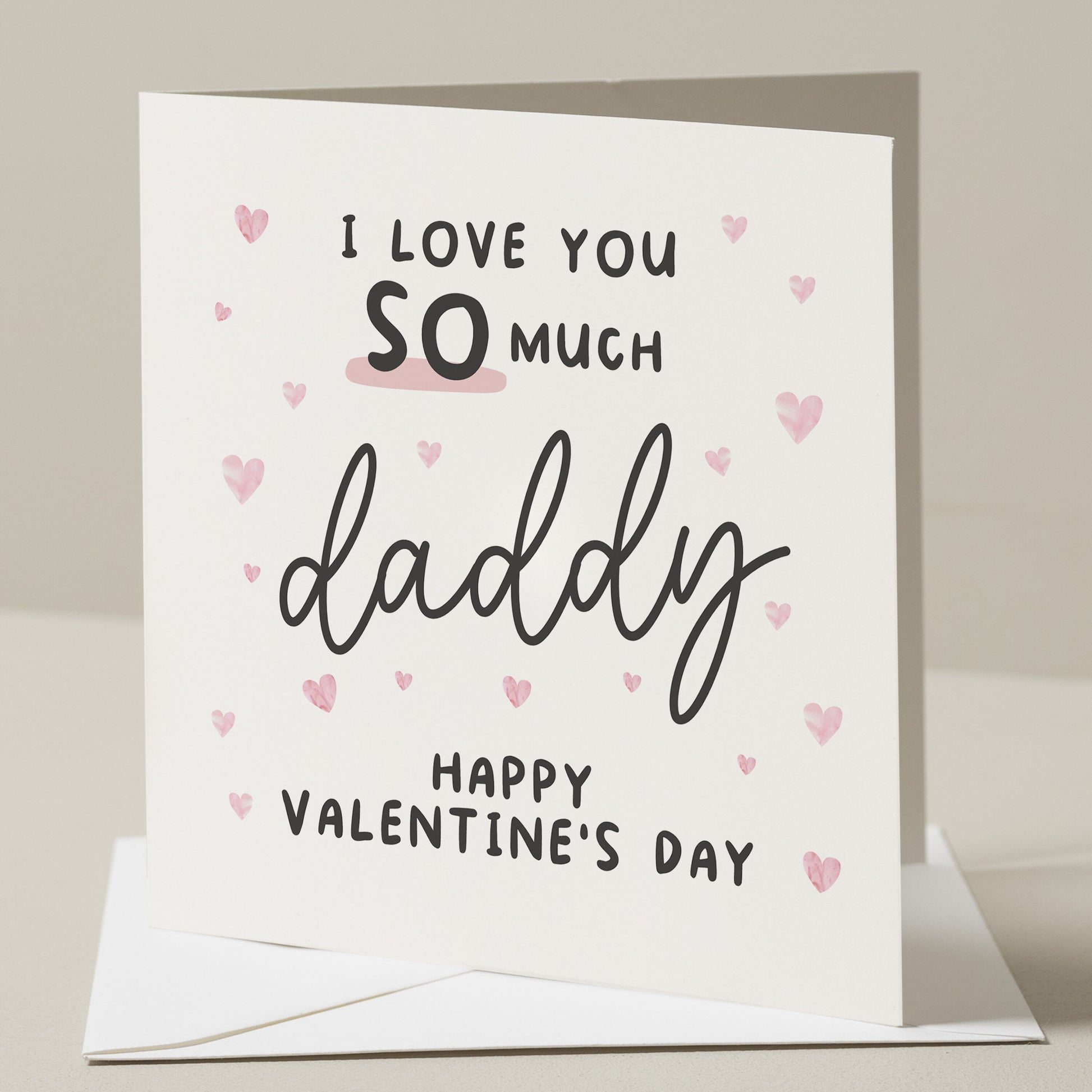 Happy Valentines Day Daddy, Valentines Card For Daddy, Baby First Valentines Day Card To Daddy, Newborn To Daddy, Dad Valentine Card