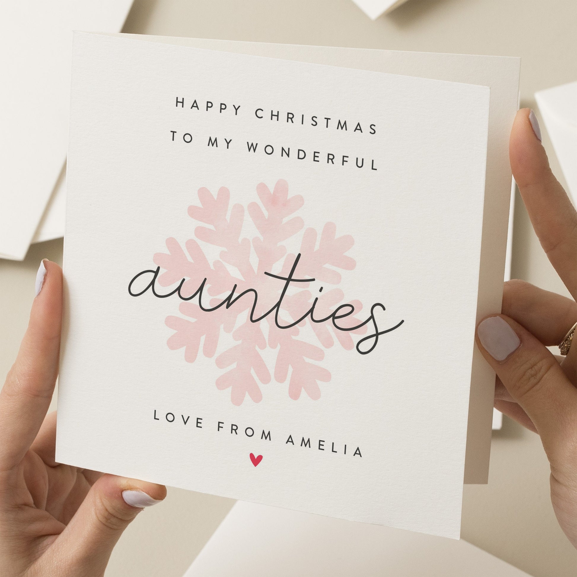 Aunties Christmas Card, Personalised Christmas Card For Aunties, Christmas Aunties Card, Christmas Aunty&#39;s Card, Aunt, Aunts, Xmas Gift