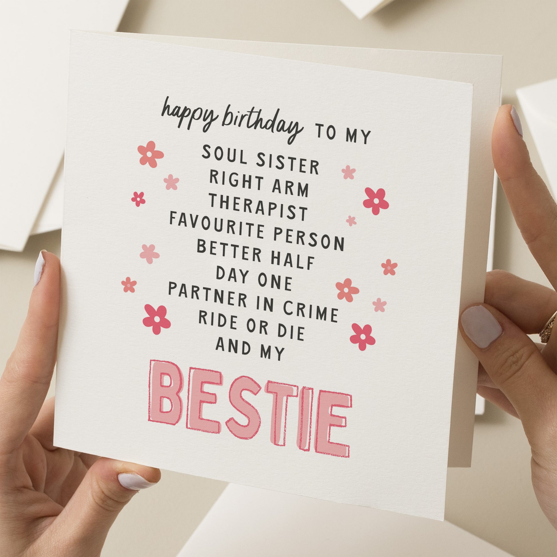 Bestie Birthday Card, Best Friend Birthday Card, Best Friend Card, Birthday Card, Poem Card, Funny Birthday Card, My Partner In Crime