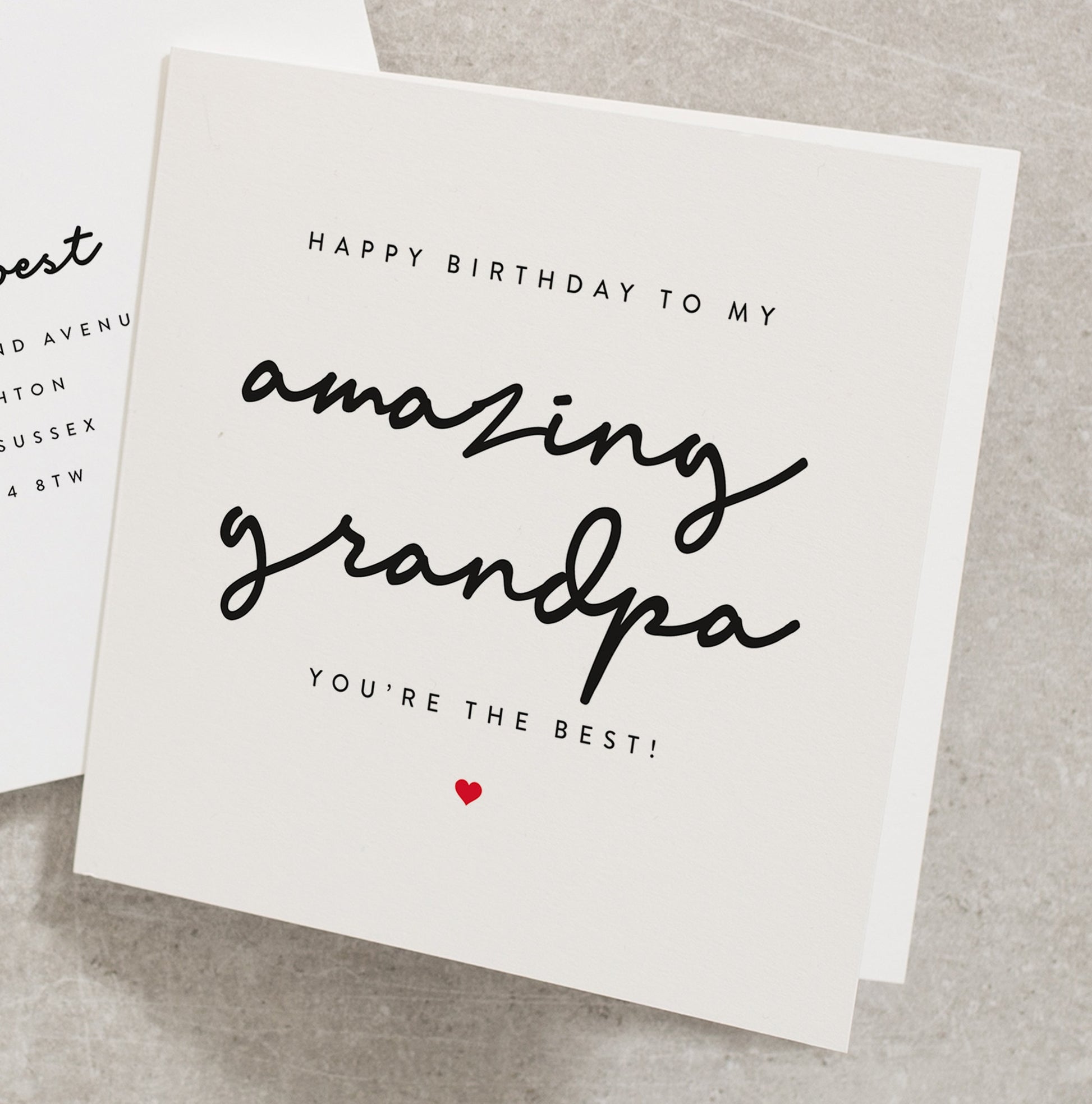 Happy Birthday To My Amazing Grandpa, Grandad, Grandad Card, Birthday Card, Grandpa Card, Card For Grandad, Simple Grandpa Card BC259