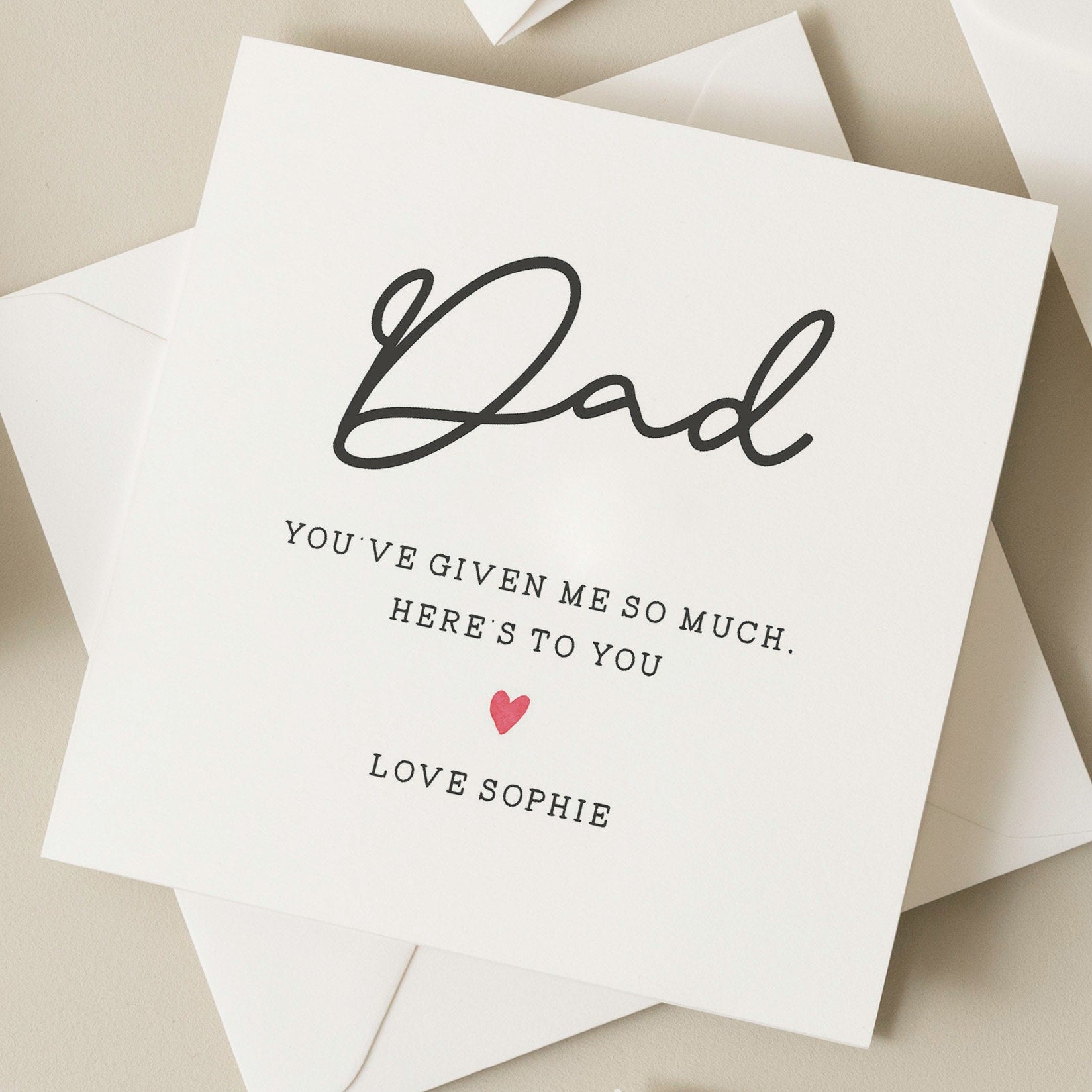 Fathers Day Card From Daughter, Personalised Fathers Day Card, Fathers Day Gifts From Daughter, Cute Card For Dad, To Dad