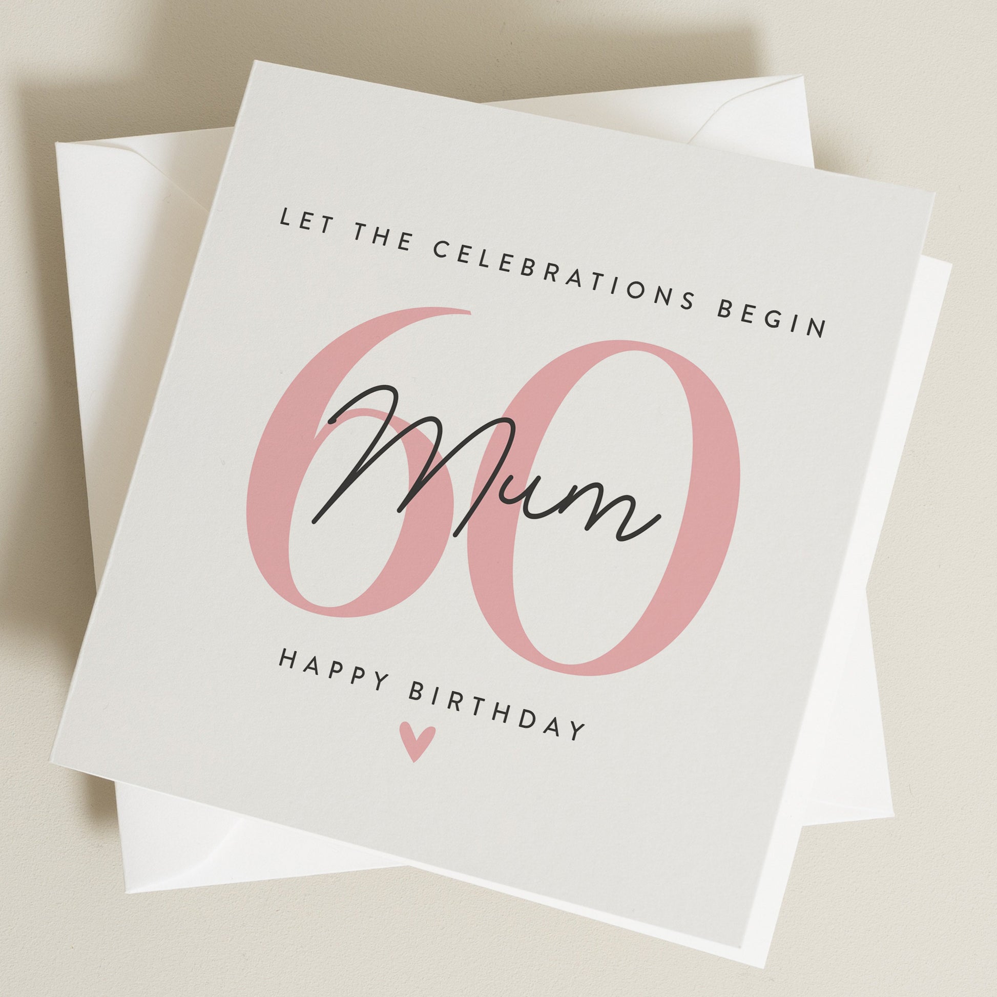 Birthday Mum Card, 60th Birthday Card For Mum, Sixtieth Birthday Mum Card, Happy Birthday Mum, 60th Birthday Gift, Mother, Mum