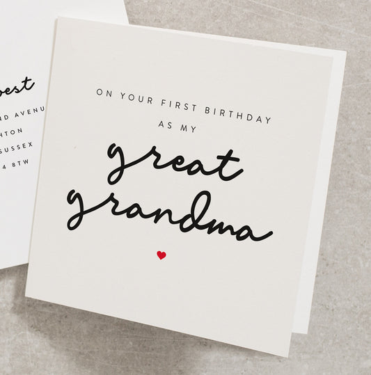 On your First Birthday As My Great Grandma, Birthday Card From Baby, Birthday Card From Kids, Great Grandma Birthday Card BC327