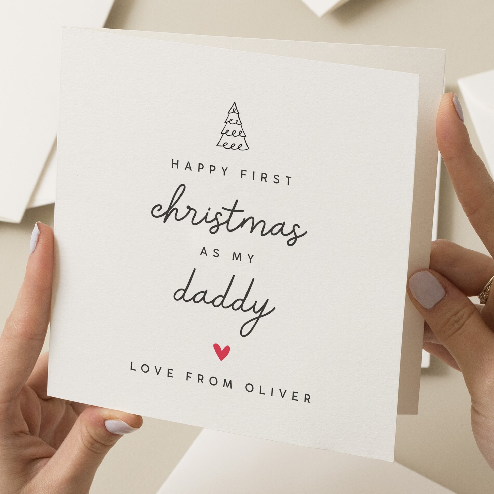 First Christmas As My Daddy, Christmas Card For Daddy, Baby First Christmas Card To Daddy, Newborn To Daddy, Xmas Card For New Dad