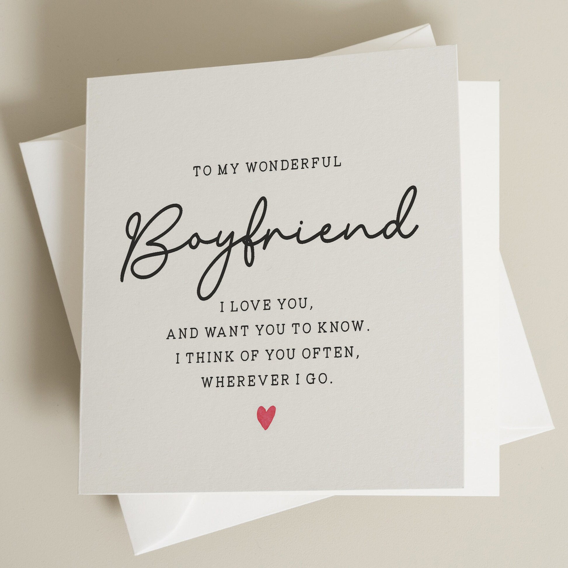 Boyfriend Poem Card, Birthday Card For Boyfriend, Boyfriend Birthday Gift, Partner Birthday Card, Simple Card For Him, Romantic Card