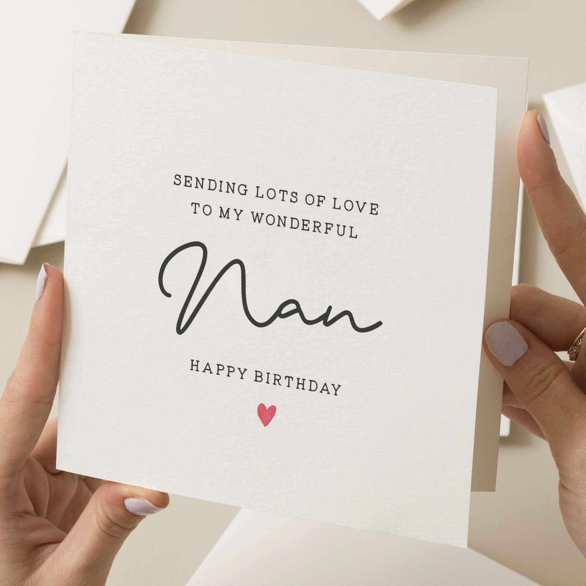 Nan Birthday Card, Special Birthday Gift For Nan, To A Wonderful Nan Birthday Card, Simple Birthday Card To Nan, Nanny Birthday Gift