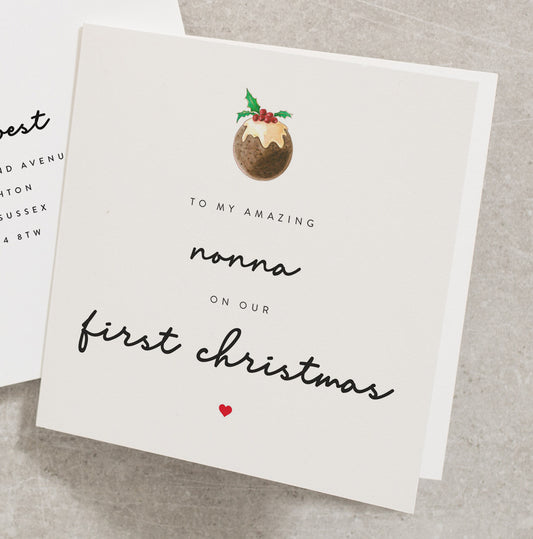 Nonna Christmas Card, First Christmas Card For Nonna, Christmas Card Nonna, Grandparent Christmas Card CC350