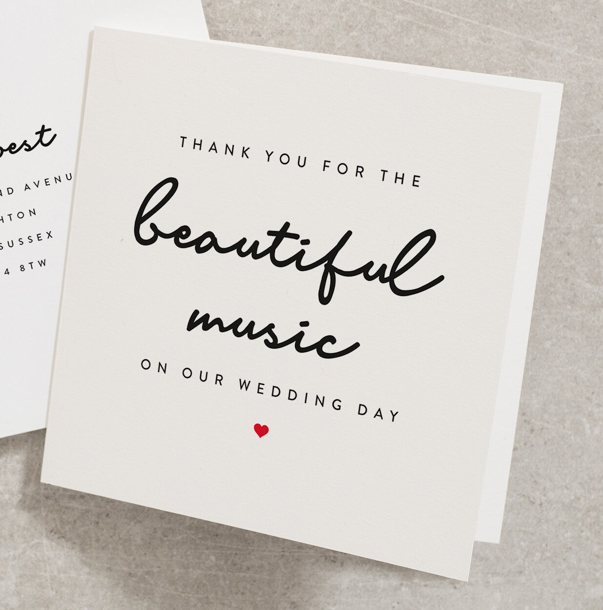 Thank You For The Beautiful Music On Our Wedding Day, DJ Thank You Gift, Cute Thank You For Being Part Of Our Day Card, Venue, Music WY102