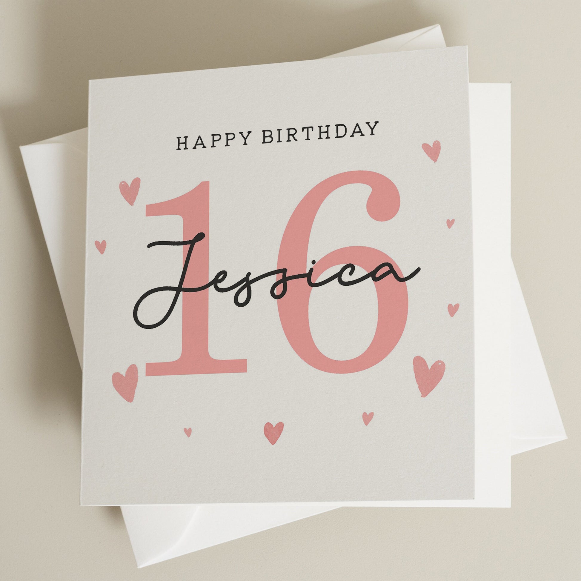 Personalised 16th Birthday Card, For Sister, 16th Birthday Card For Niece, Granddaughter 16th Birthday Card, Sixteenth Birthday Gift For Her