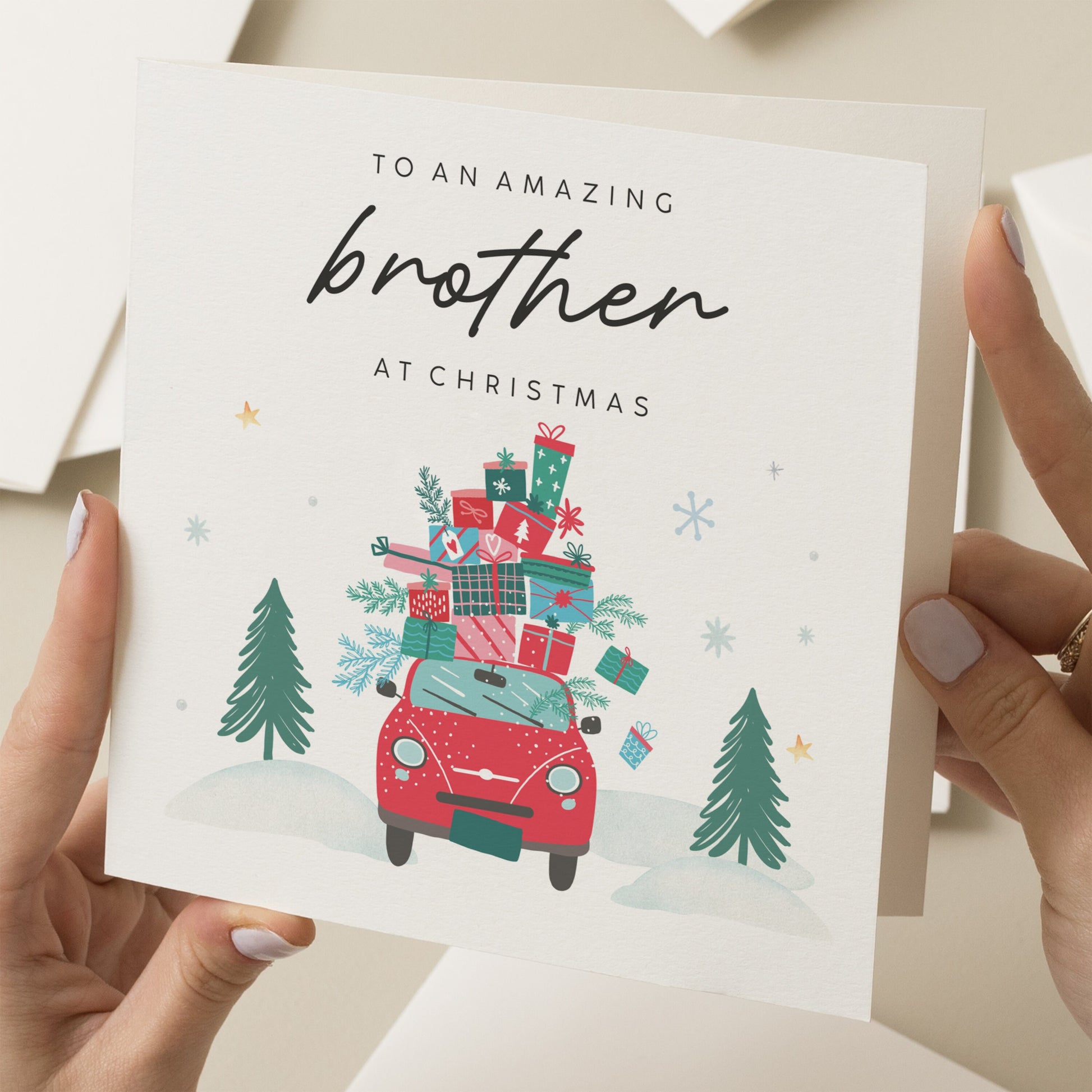 Christmas Card Brother, Brother Christmas Card, Xmas Brother With Love This Christmas Card, Amazing Brother, Christmas Car, For Christmas