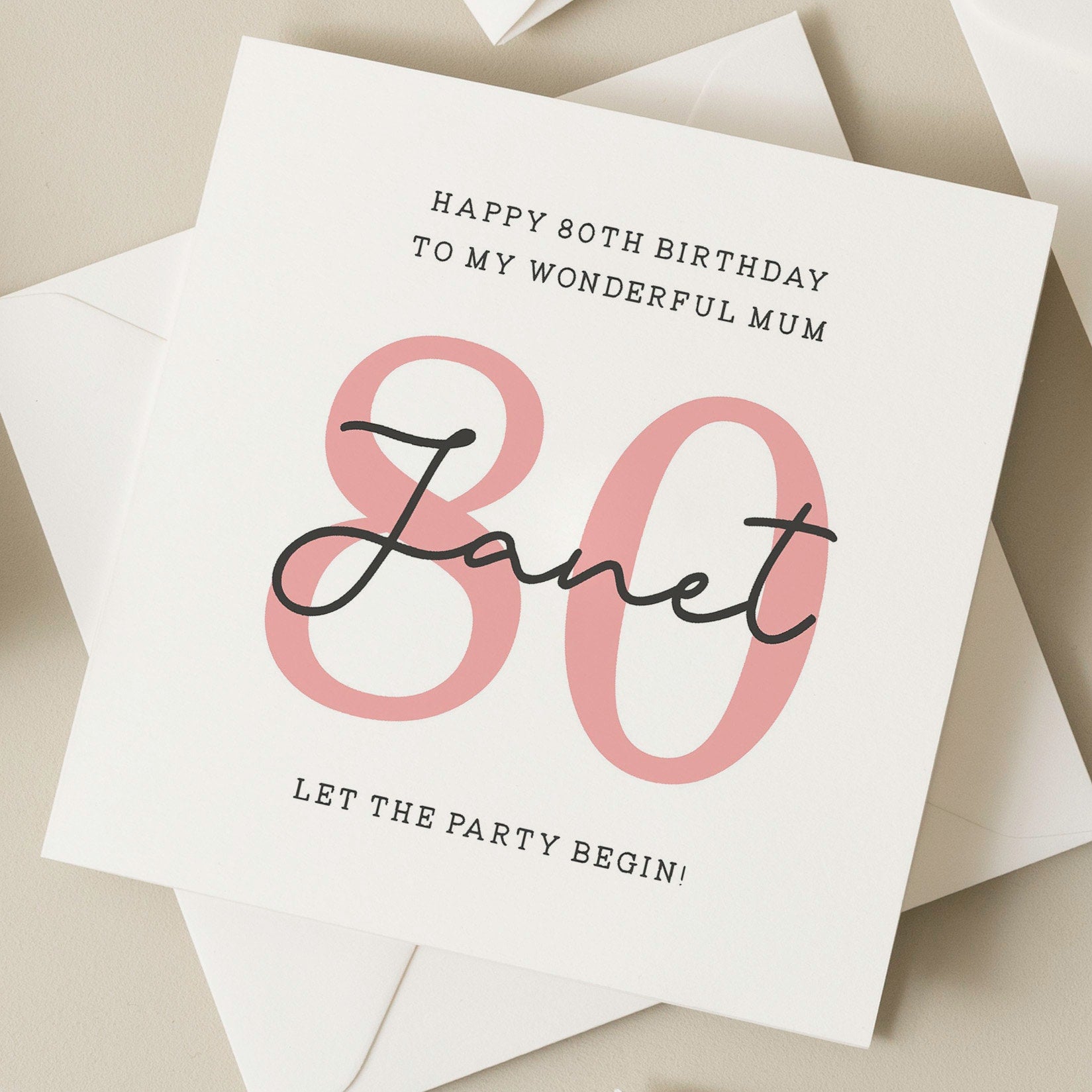 Personalised 80th Birthday Card For Mum, Eightieth Birthday Mum Card, Birthday Mum Card, Happy Birthday Mum, 80th Birthday Gift, Mother, Mum