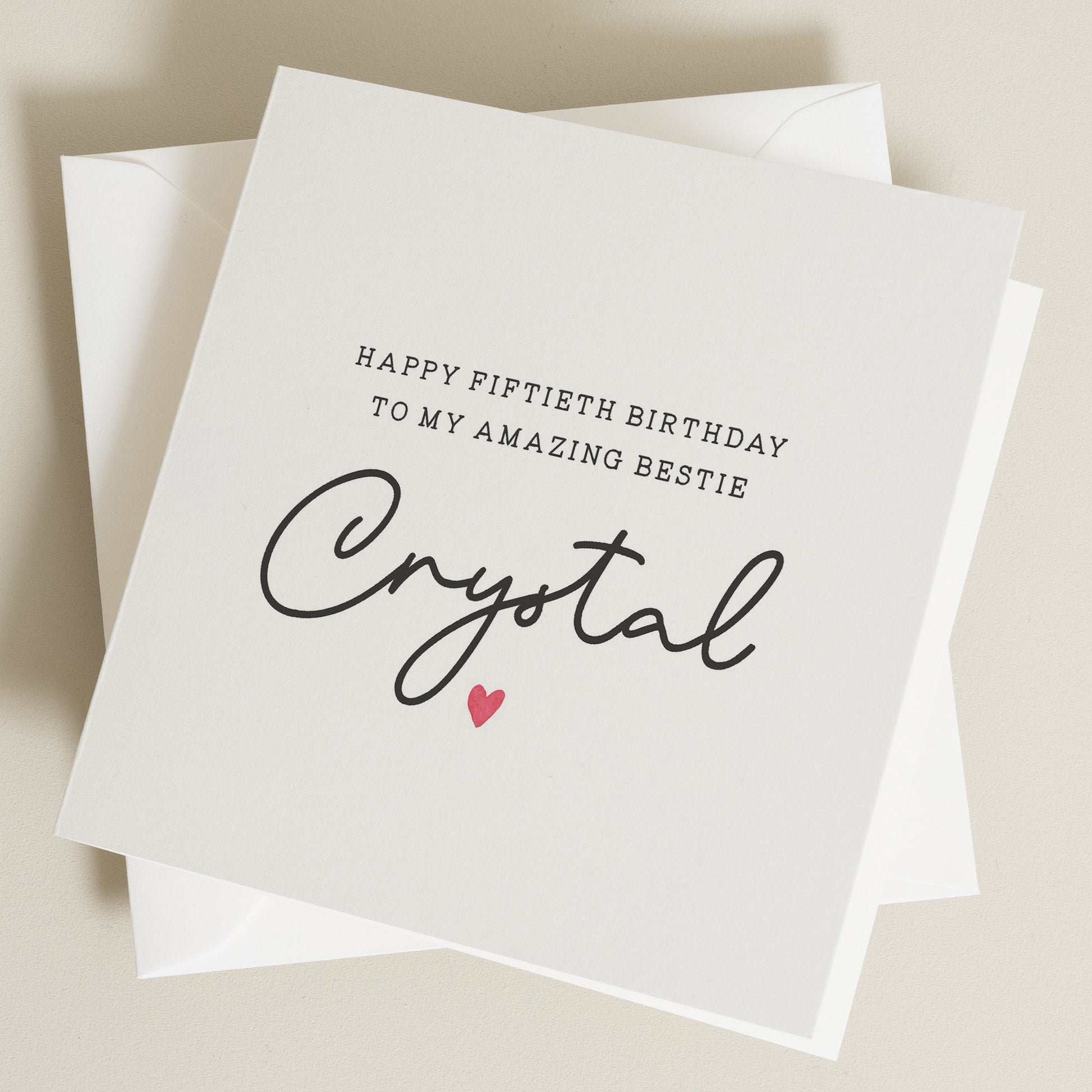 50th Birthday Card For Bestie, Personalised Best Friend Birthday Card, Fiftieth Birthday Card, Birthday Gift For Bestie Birthday, 50th Gift