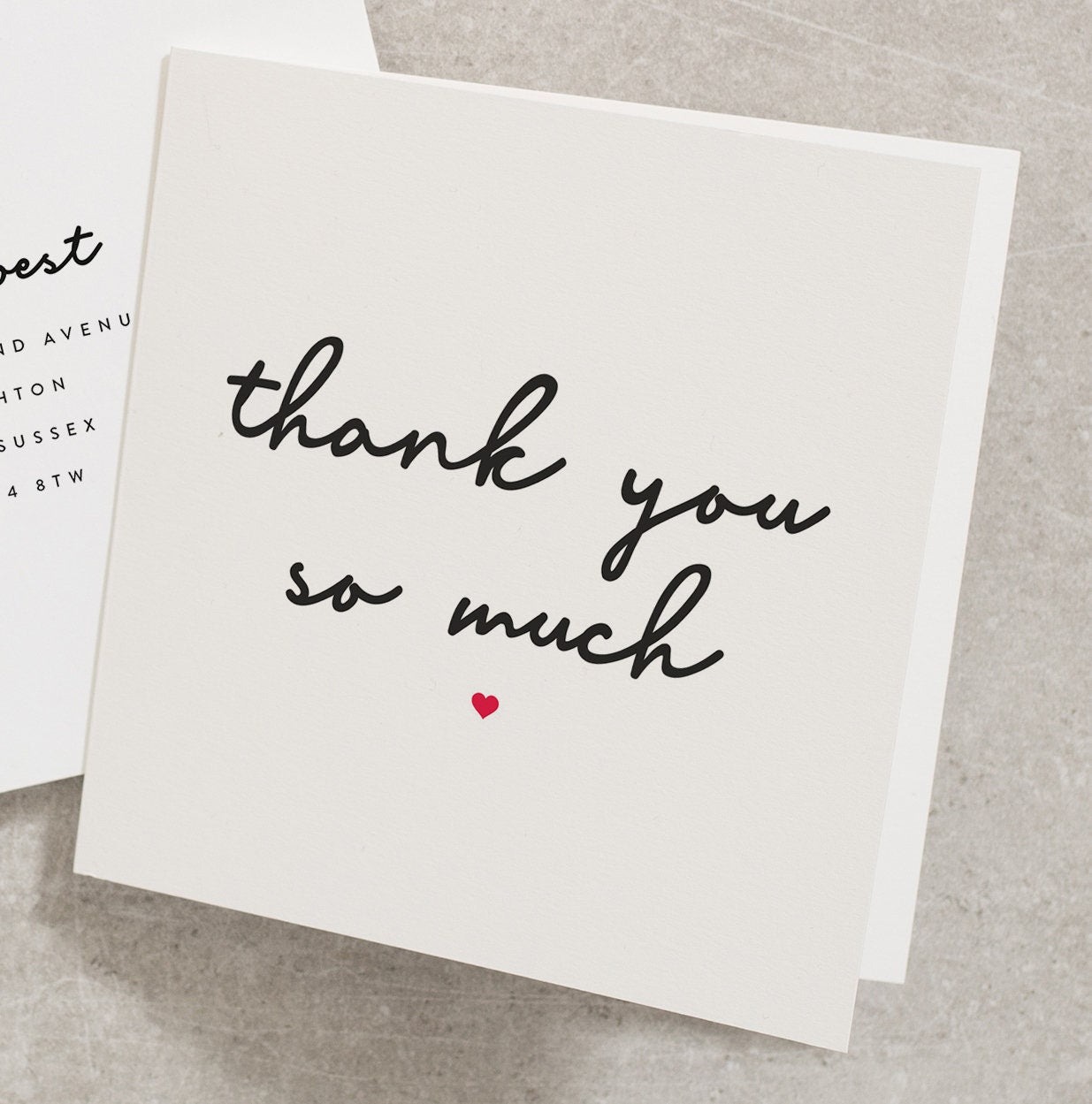 Thank You So Much, Thank You Card For Friend, Wedding Thank You Card, Baby Thank You Card, Teacher Thank You Greeting Card, Cute Card TY012